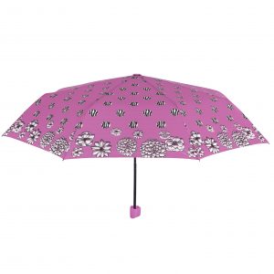 Umbrelă damă MINI manuală Perletti flori buline roz
