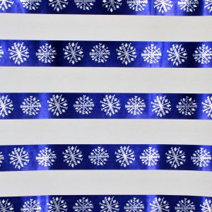 Hartie ambalat Craciun 150x70cm snowflake albastru