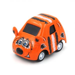 Mașinuță cu sistem pull-back tigru portocaliu