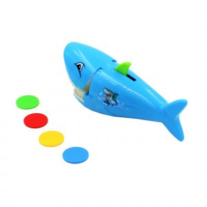 Jucarie catapulta rechin albastru lansator fise