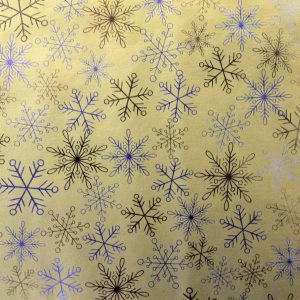 Hartie ambalat Craciun 150x70cm snowflake auriu
