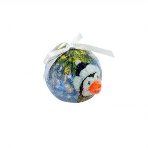 Glob decorativ bleu, cu ornamente - Pinguin dichisit