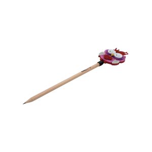 Creion figurina Bufnita roz coroana rosie 25cm