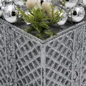 Decorațiune House of Seasons - Brăduț argintiu în cutie, cu leduri