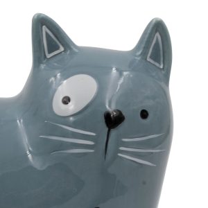 Pușculiță din ceramică model pisică gri