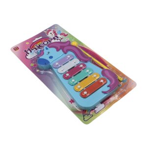 Jucărie xilofon unicorn bleu cu roz 16x31cm