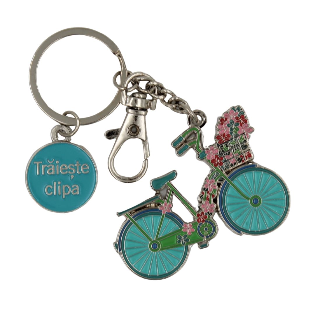 Breloc Happy & Bright bicicletă cu floricele
