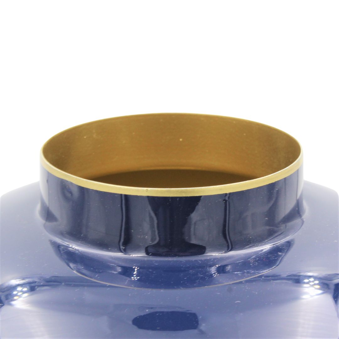 Vază decorativă rotundă metalică 23cm Blue