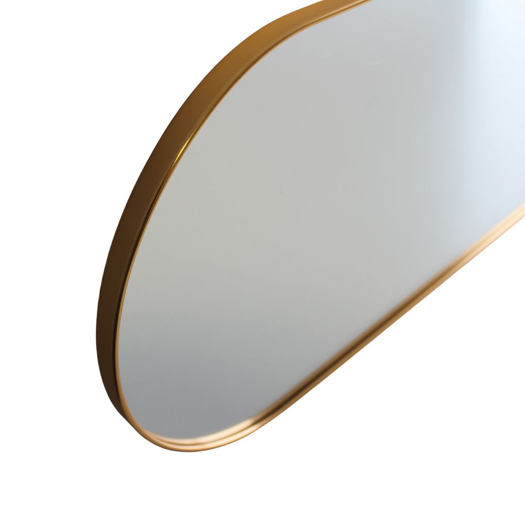 Oglindă ramă ovală aurie 115 cm
