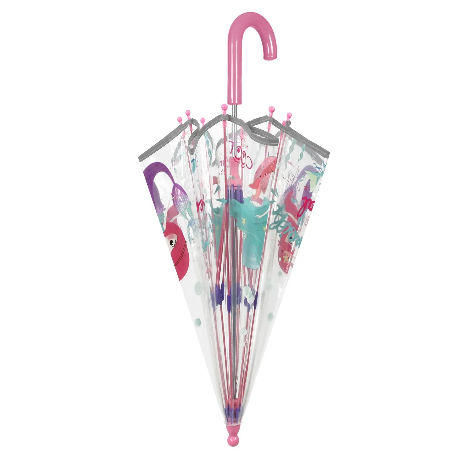 Umbrelă transparentă Perletti CoolKids Sirenă 60cm