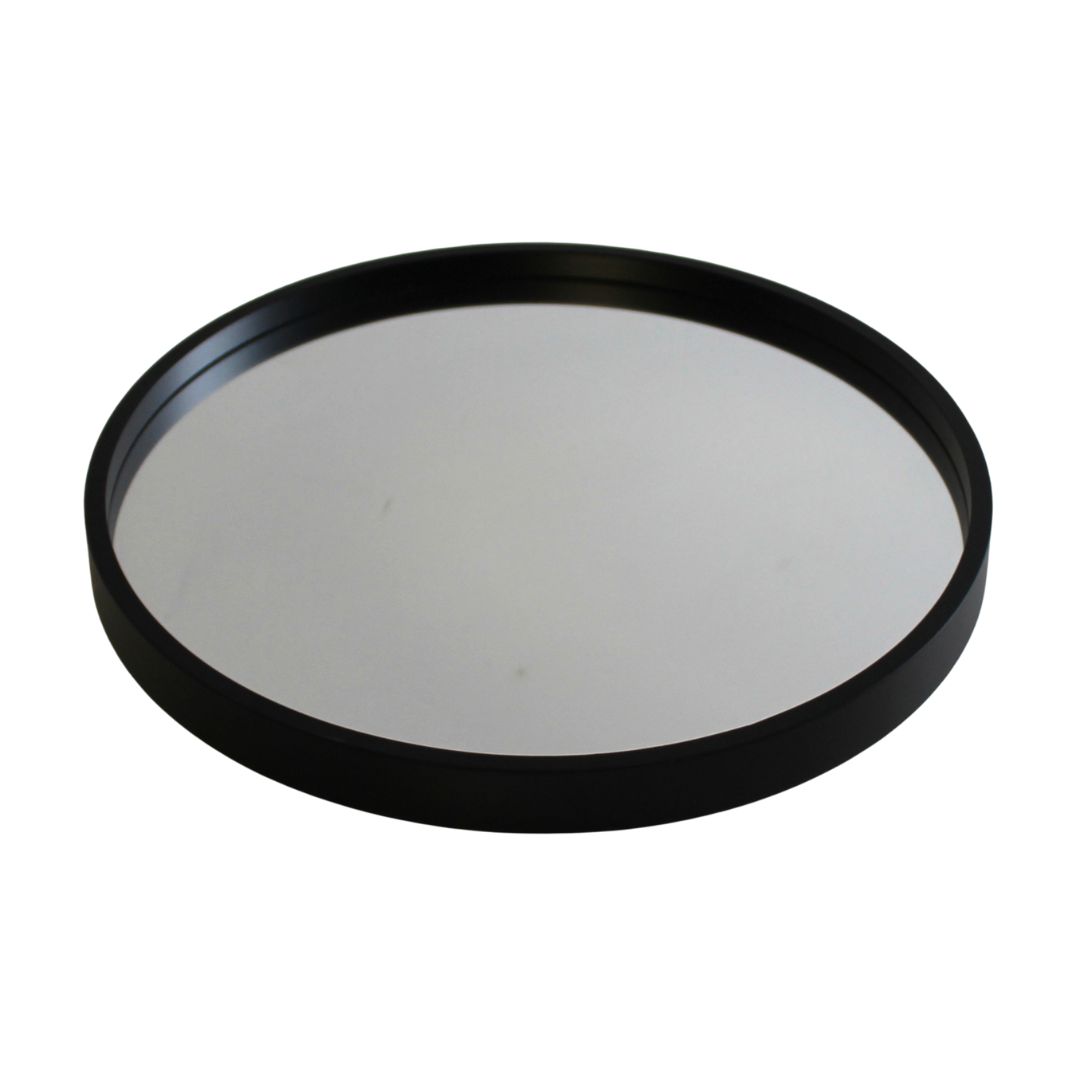 Oglindă cadru lemn rotund negru 50 cm