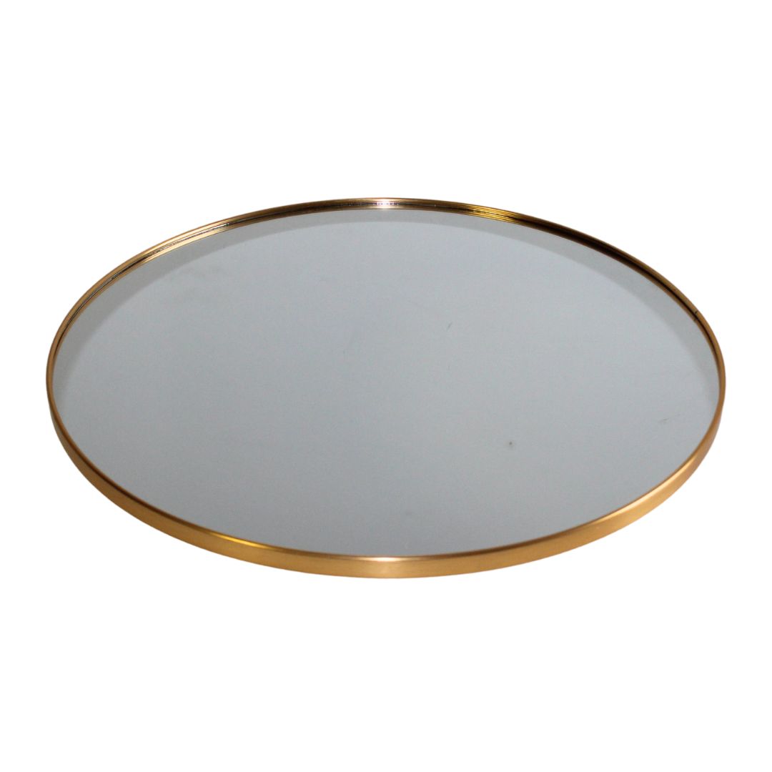 Oglindă cadru metalic rotund auriu 40x40x1.5 cm